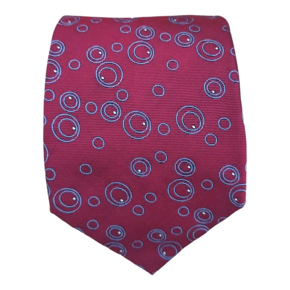 HERMÈS Current Red Geometric Silk Tie FRANCE 58"/ 3.5" EC - Picture 1 of 6